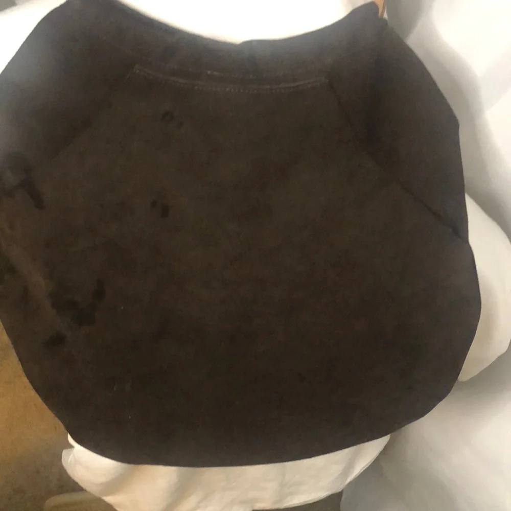 GAP vintage dark brown genuine cow suede leather hobo style handbag.